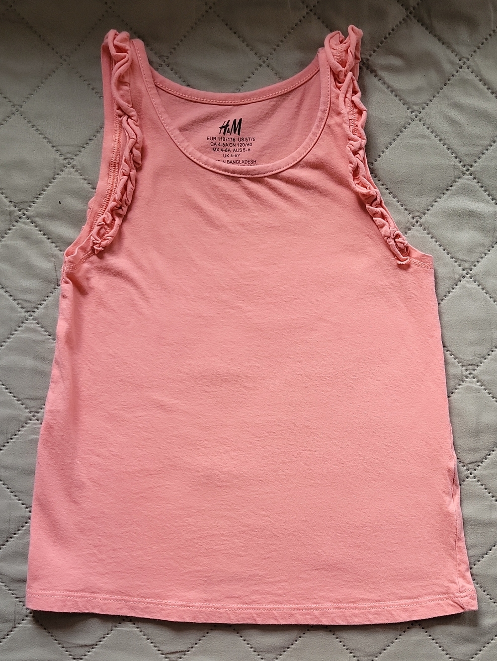 H&M Coral Pink Ruffle Sleeve Tank